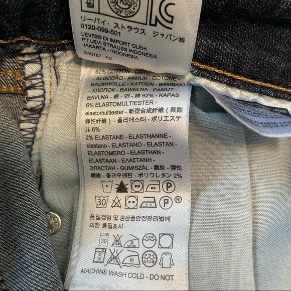 LEVI’S 711 Skinny Distressed Blue Denim Jeans 30 - Picture 6 of 7